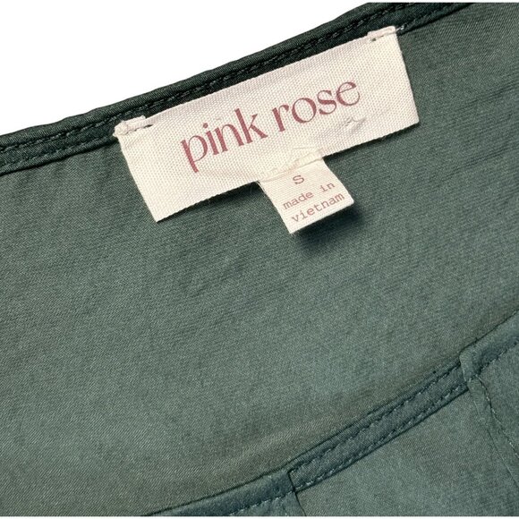 Pink Rose Size Small Woman Baggy Solid Tops Blouse Whit Knot Front - Picture 5 of 7